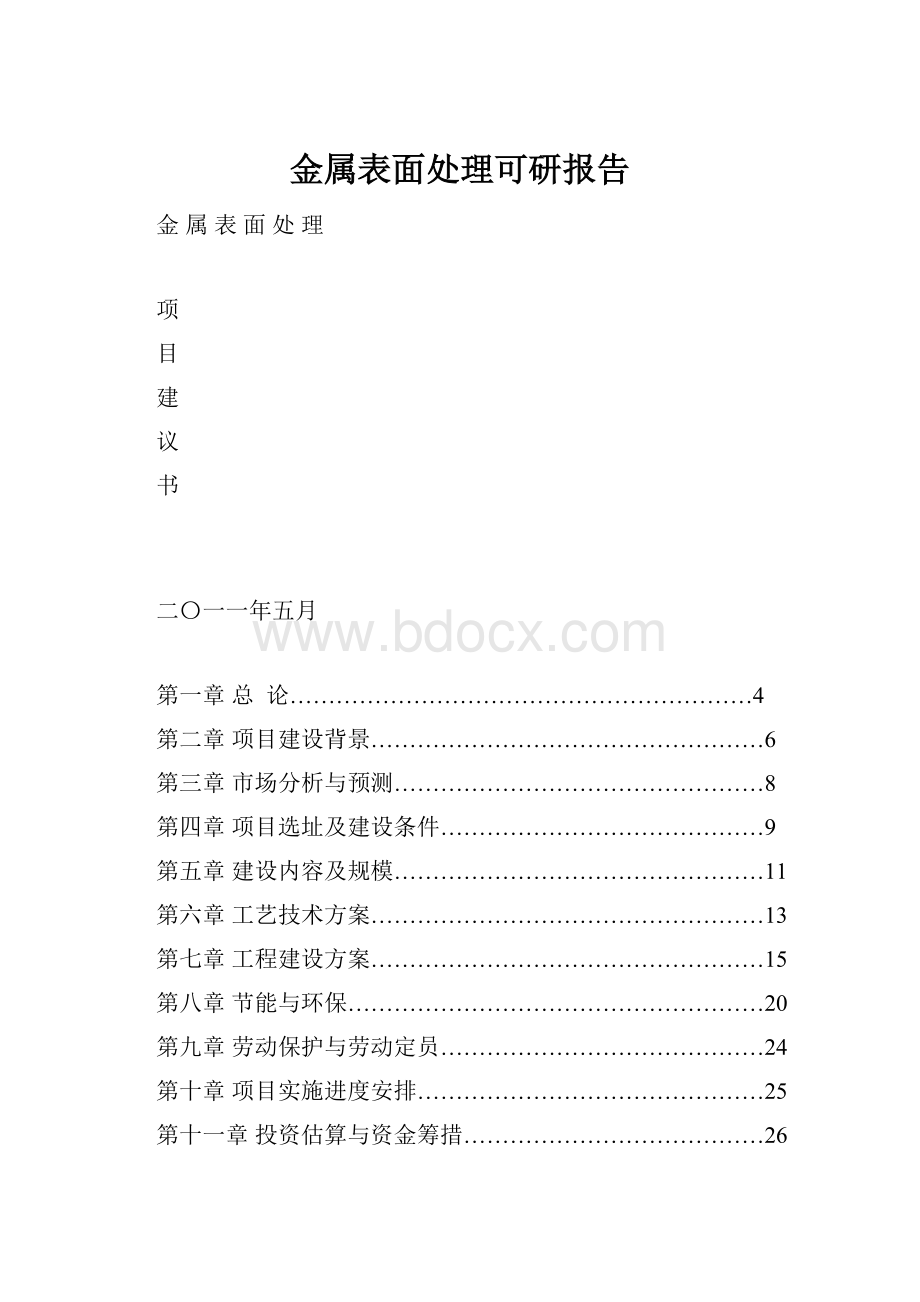 金属表面处理可研报告.docx