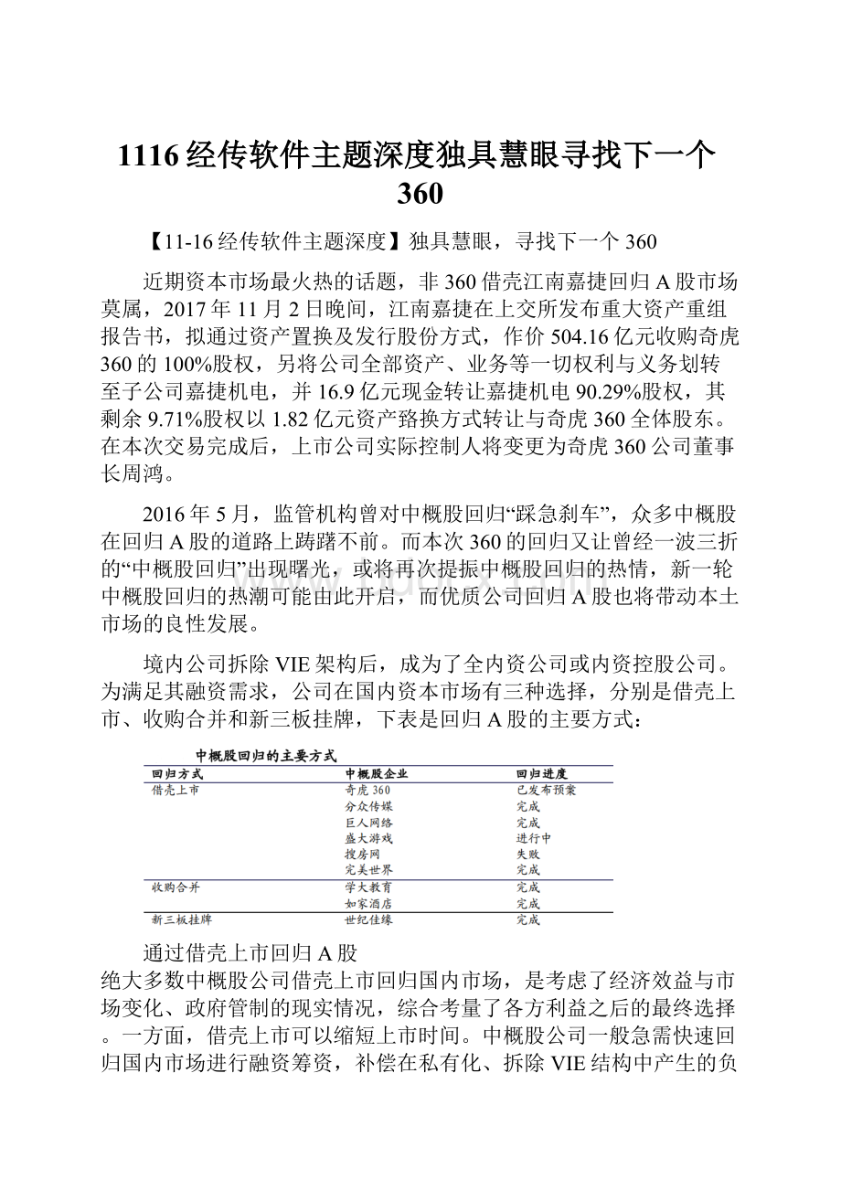 1116经传软件主题深度独具慧眼寻找下一个360.docx