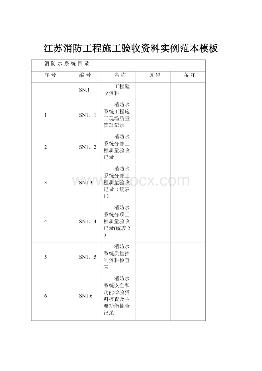 江苏消防工程施工验收资料实例范本模板.docx