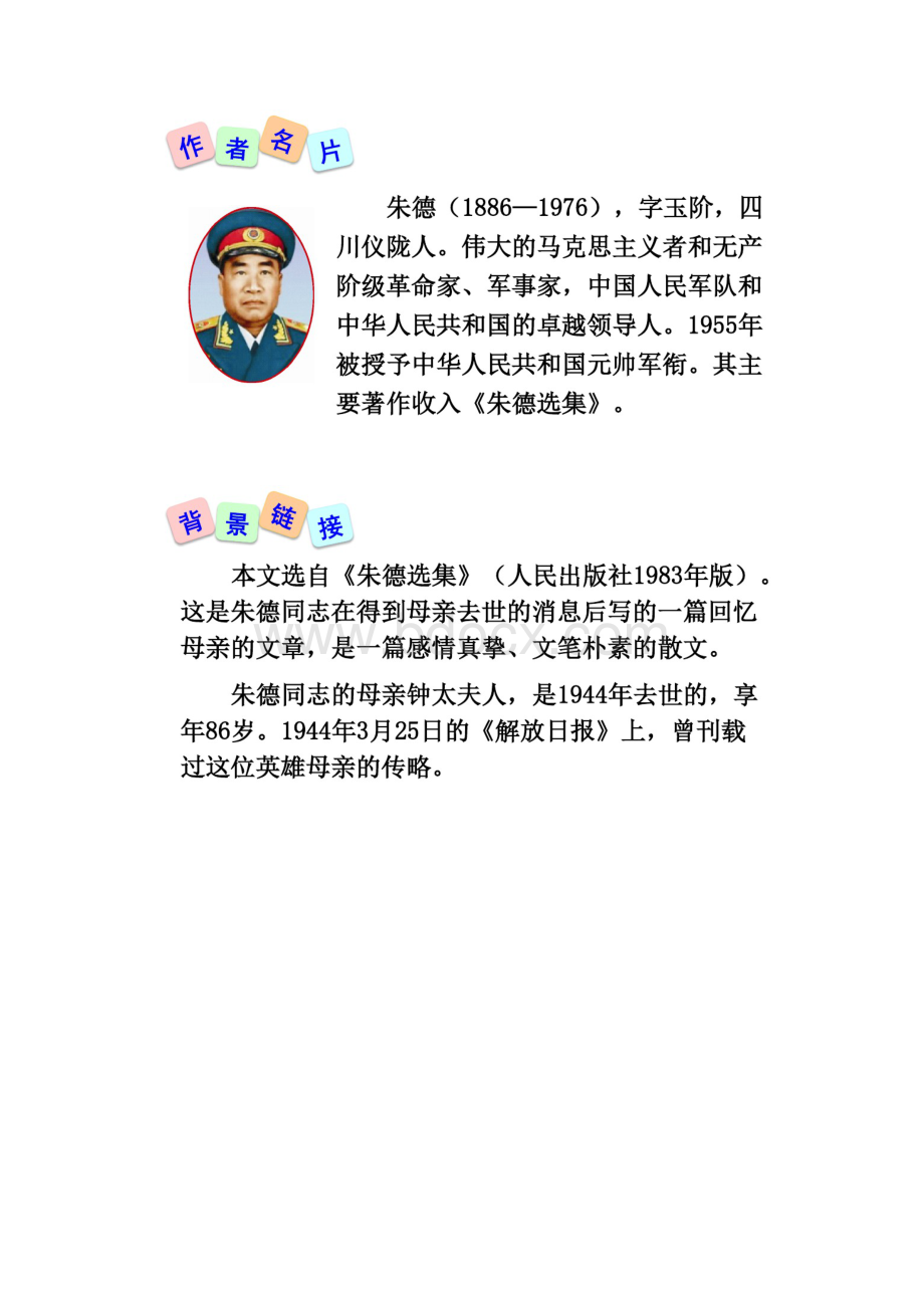 回忆我的母亲PPT模板.docx_第2页