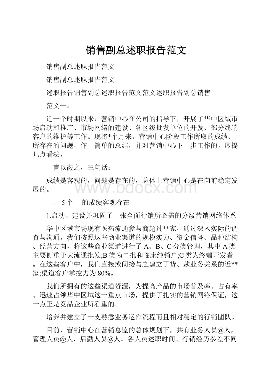 销售副总述职报告范文.docx_第1页