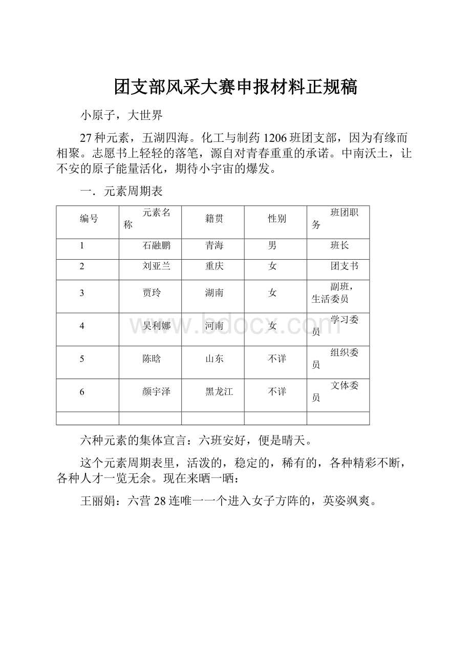 团支部风采大赛申报材料正规稿.docx