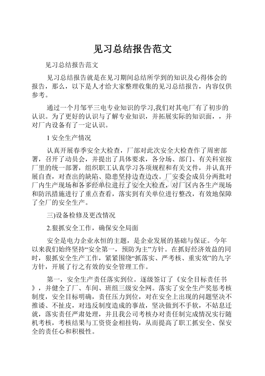 见习总结报告范文.docx