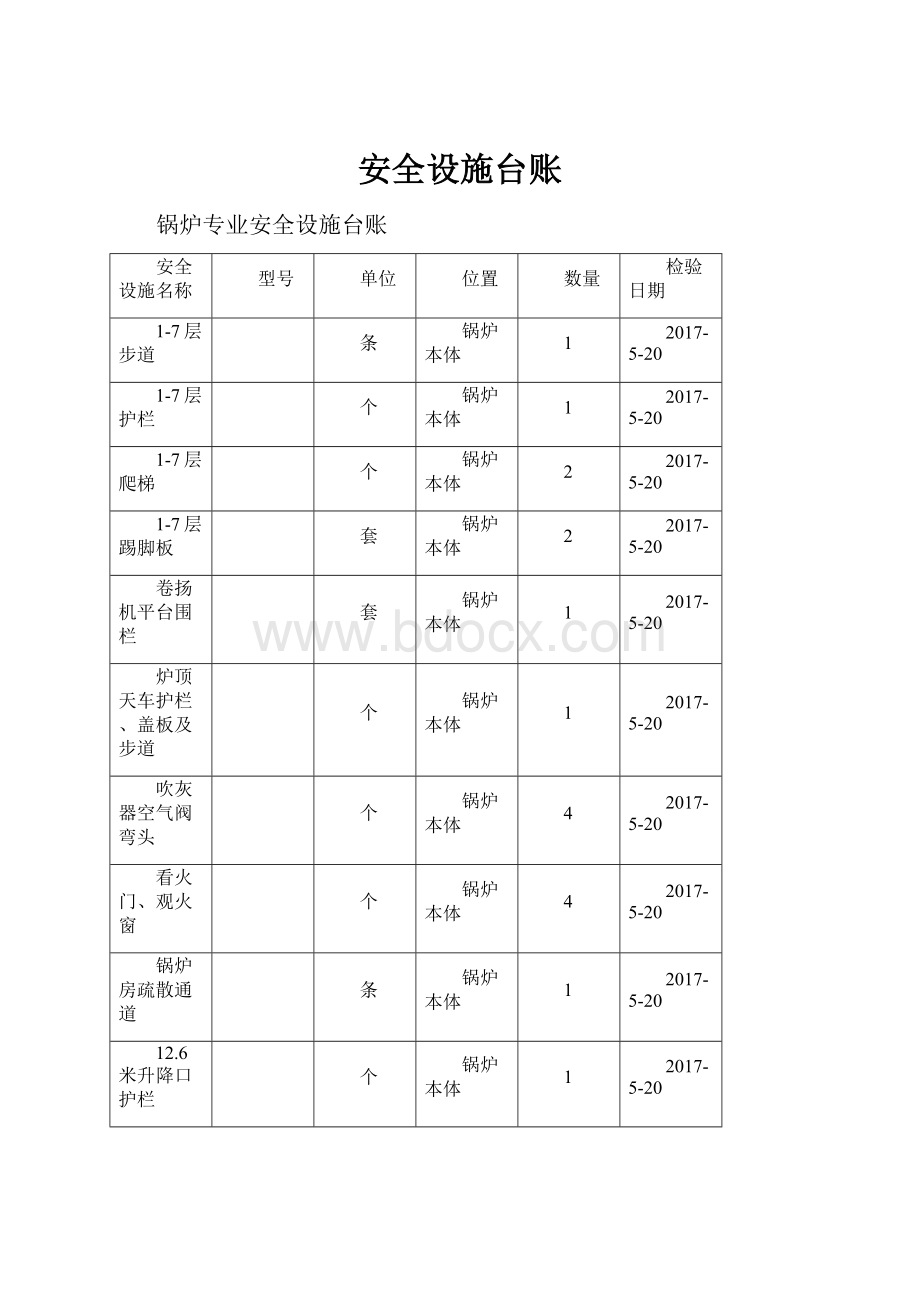 安全设施台账.docx