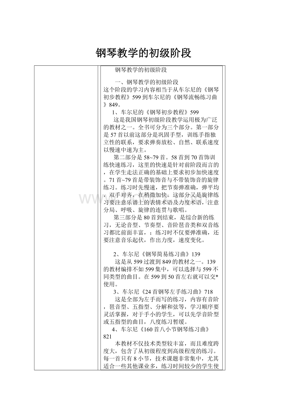 钢琴教学的初级阶段.docx