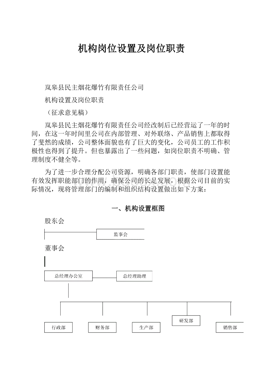 机构岗位设置及岗位职责.docx