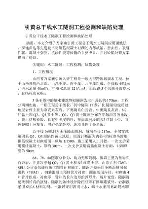 引黄总干线水工隧洞工程检测和缺陷处理.docx