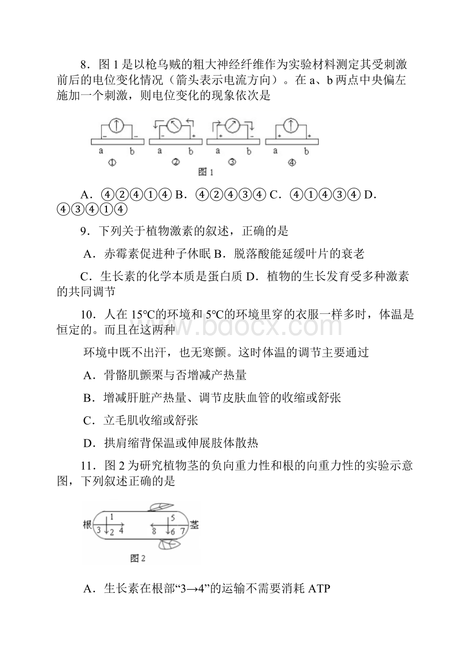 河北省沧州市七县学年高二上学期期中联考生物试题.docx_第3页