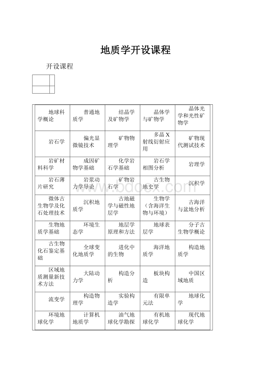 地质学开设课程.docx