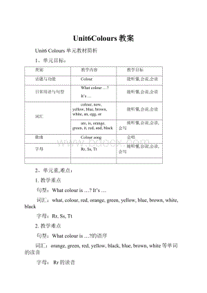 Unit6Colours教案.docx