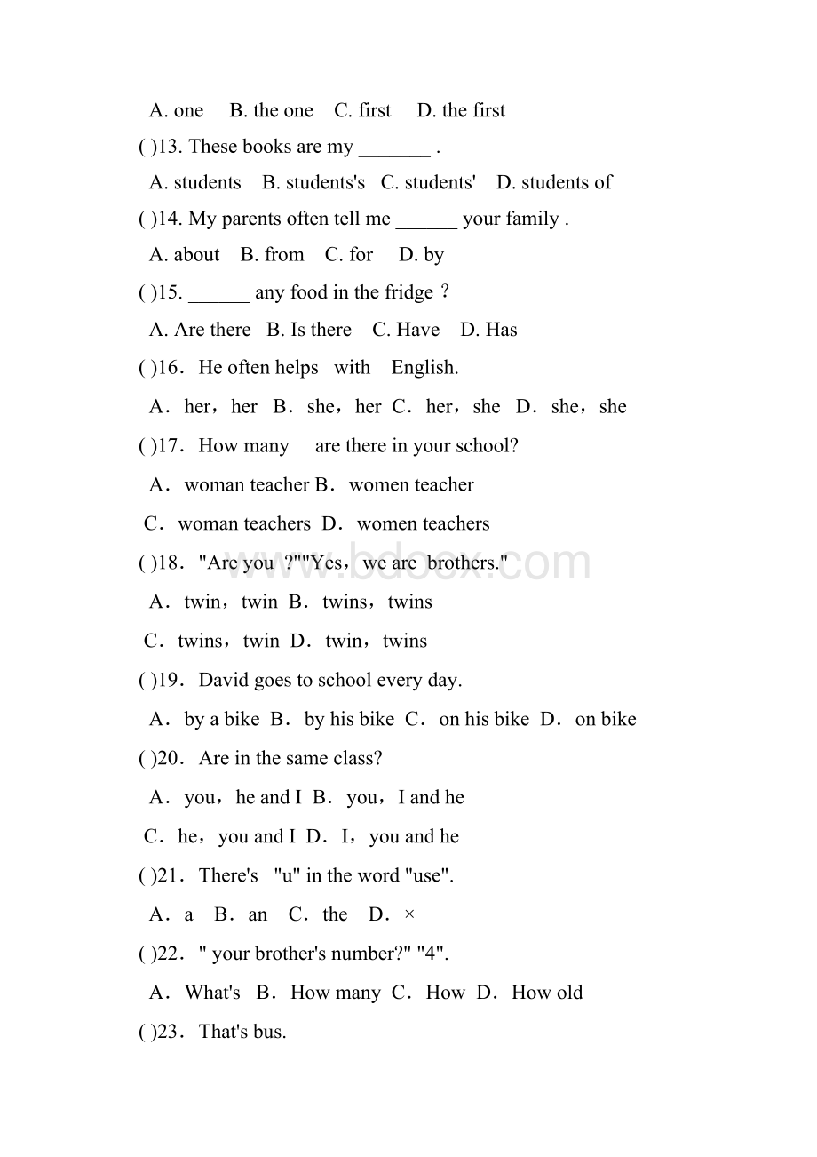 六年级英语选择填空专项练习题.docx_第2页