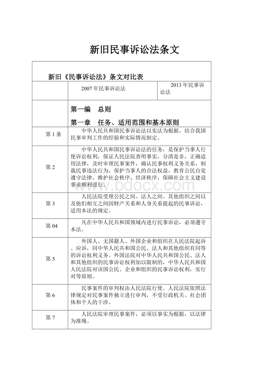 新旧民事诉讼法条文.docx_第1页