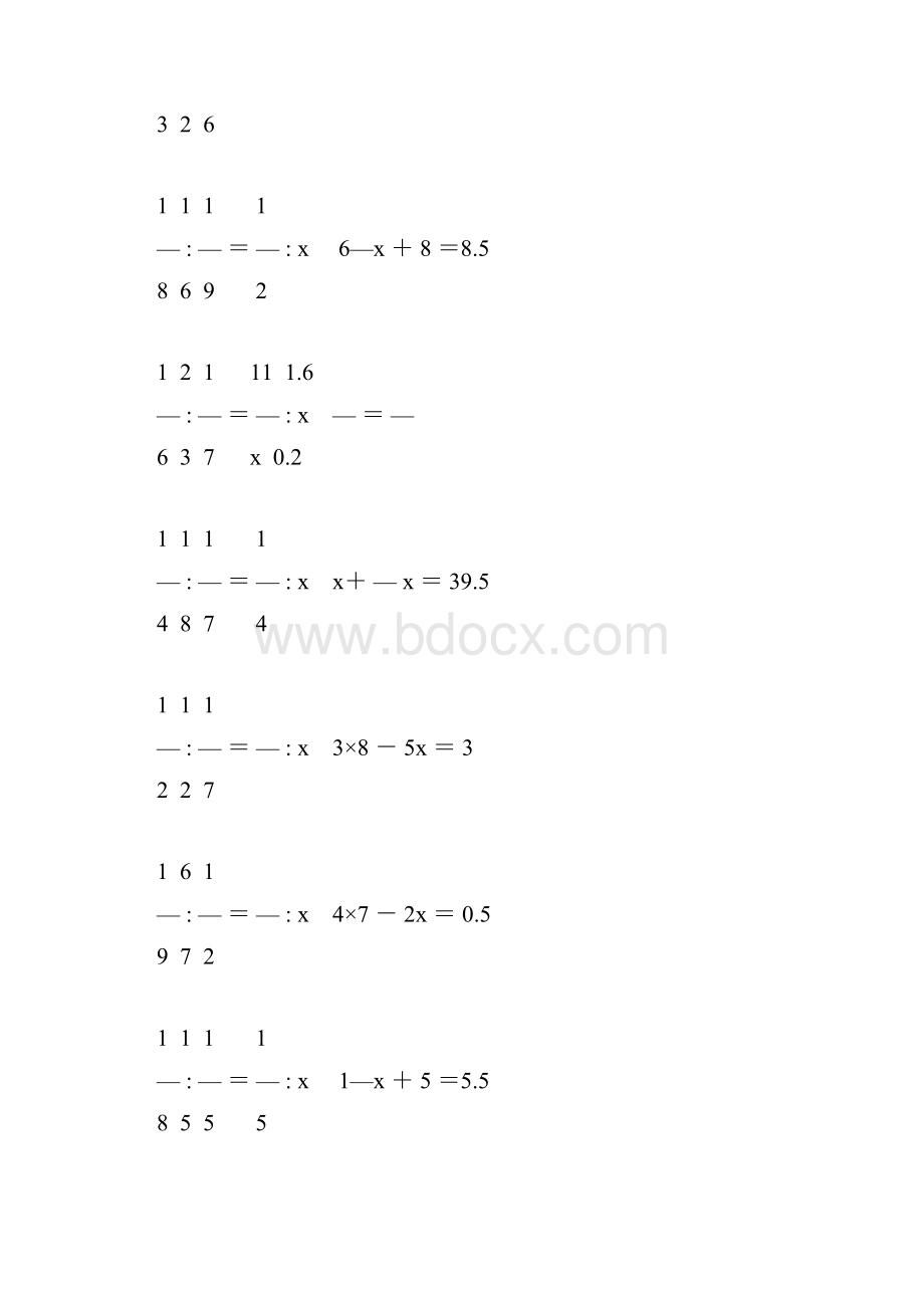 小学六年级数学毕业复习解方程专项训练 112.docx_第3页