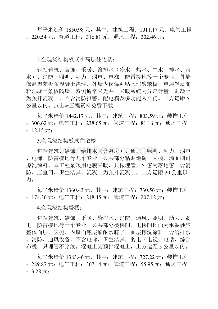 建筑工程单方造价数据汇总.docx_第3页