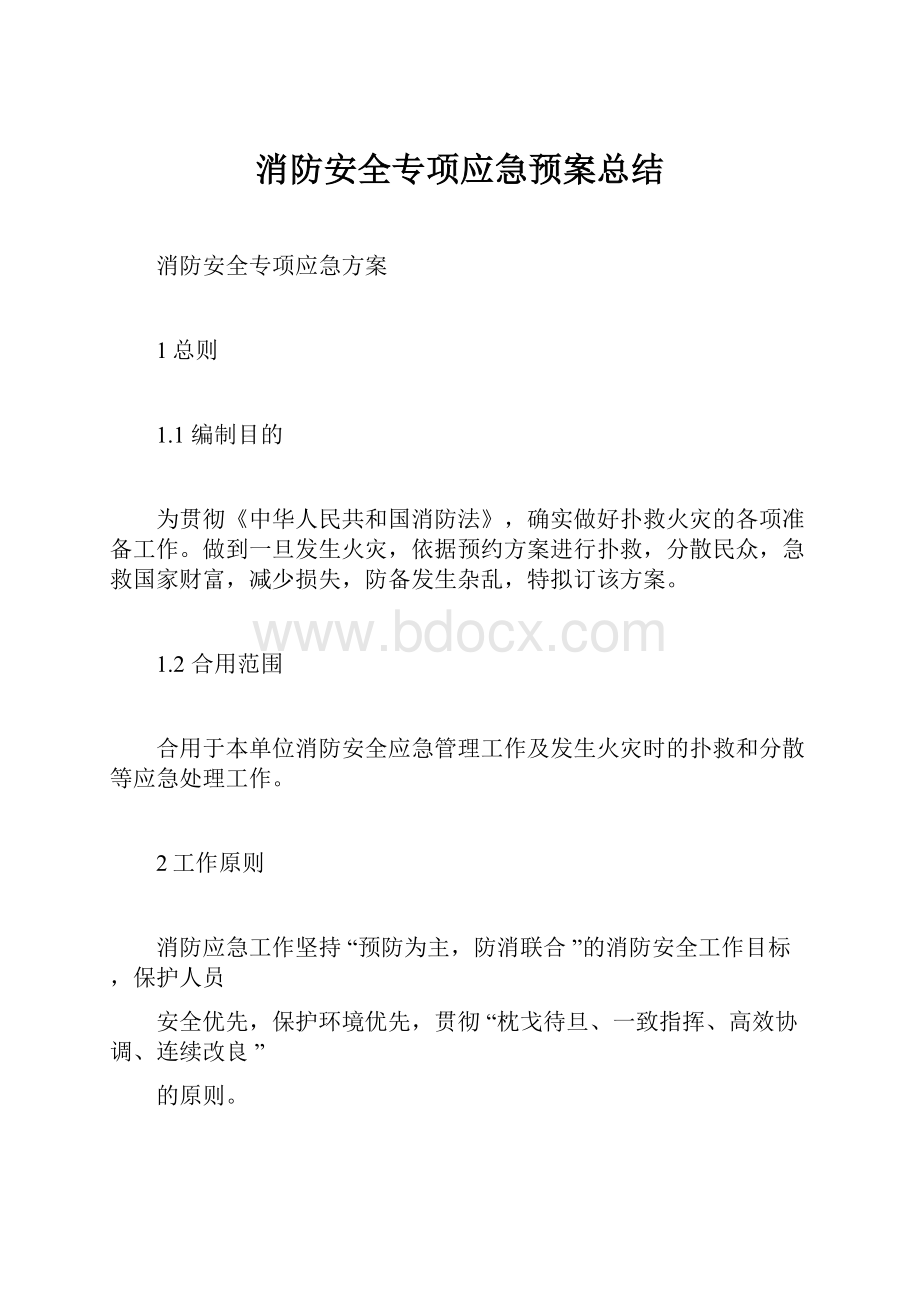 消防安全专项应急预案总结.docx_第1页