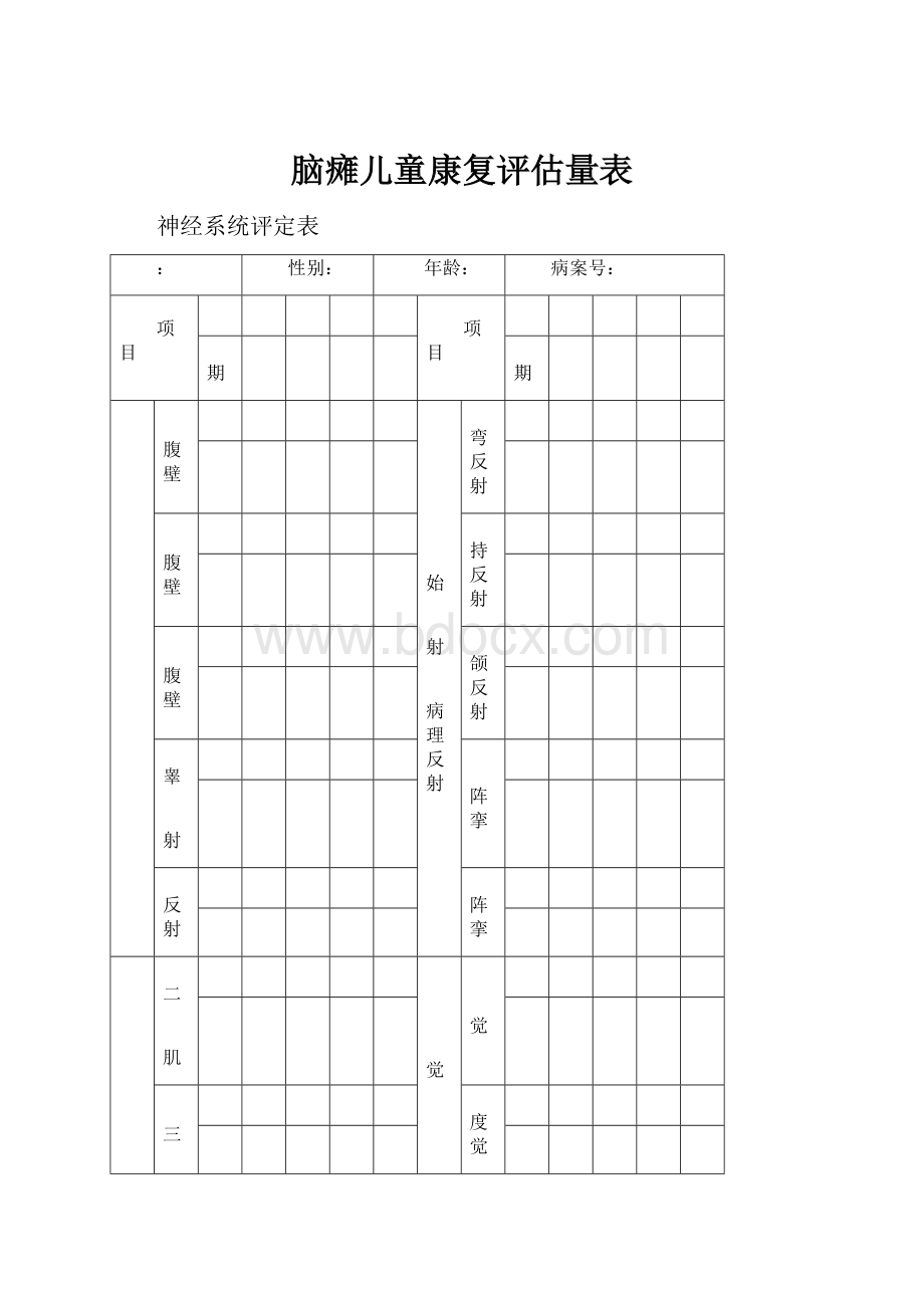 脑瘫儿童康复评估量表.docx