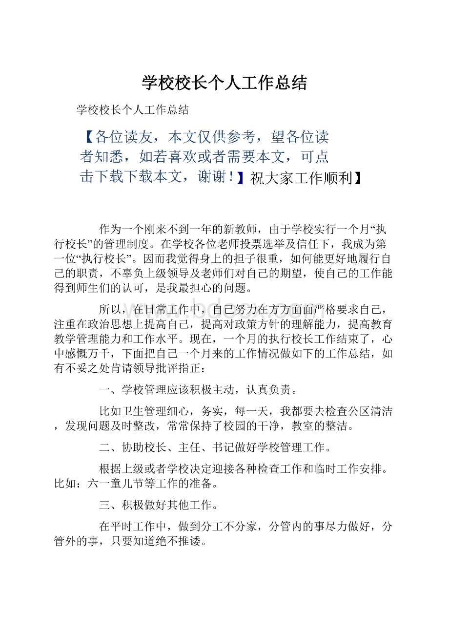 学校校长个人工作总结.docx