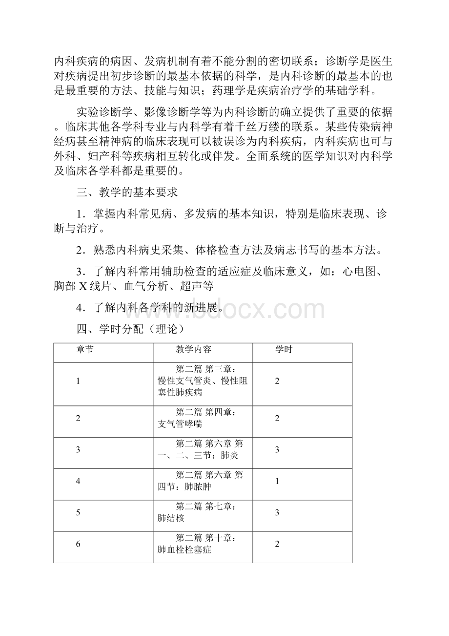 内科学教学大纲锦州医科大学附属第一医院.docx_第2页