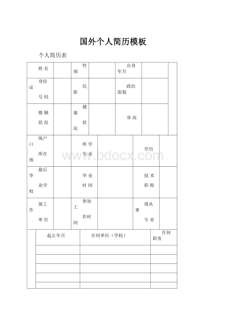 国外个人简历模板.docx