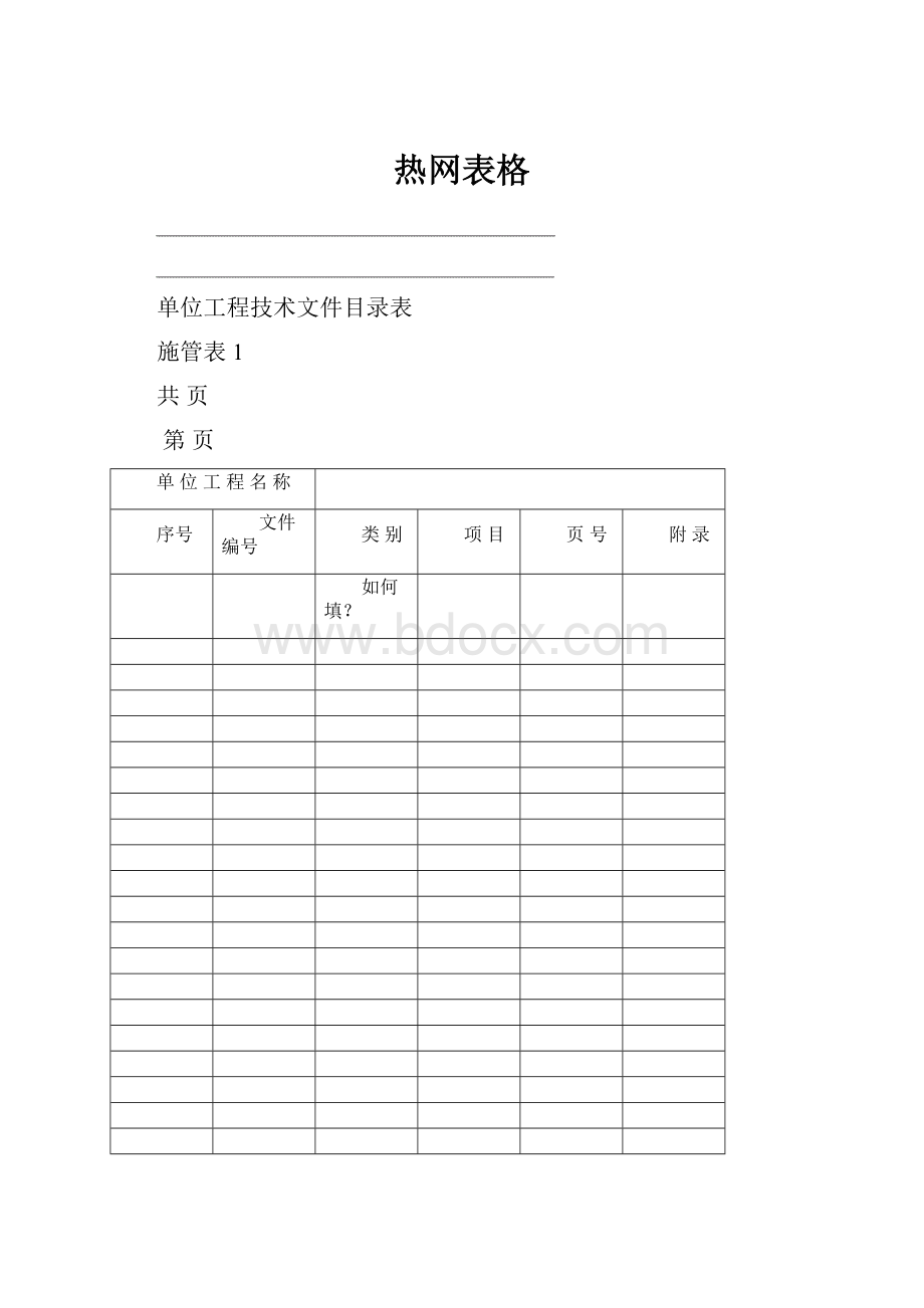 热网表格.docx