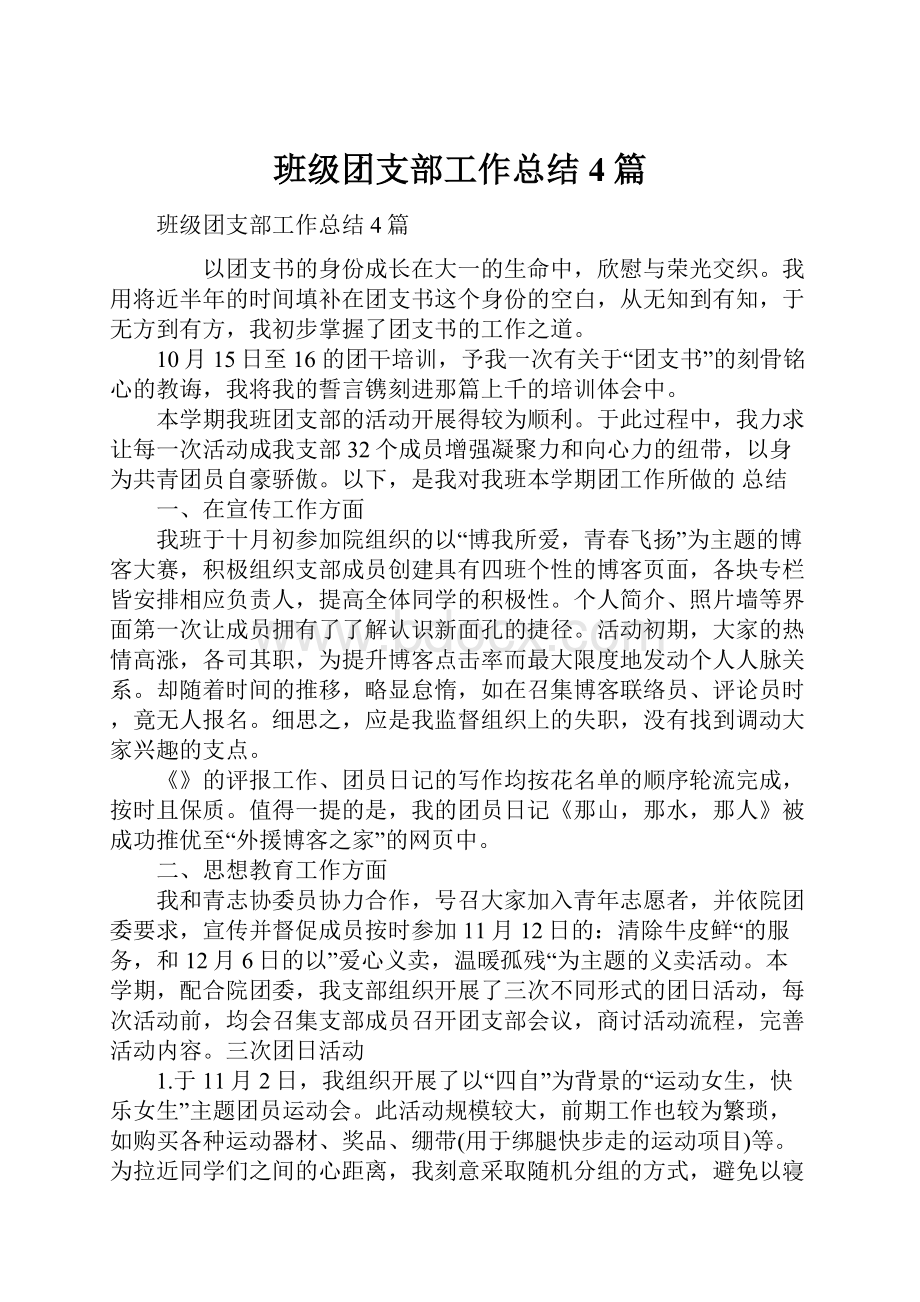 班级团支部工作总结4篇.docx