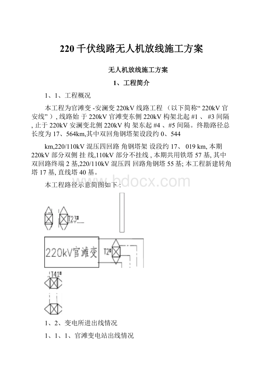 220千伏线路无人机放线施工方案.docx_第1页