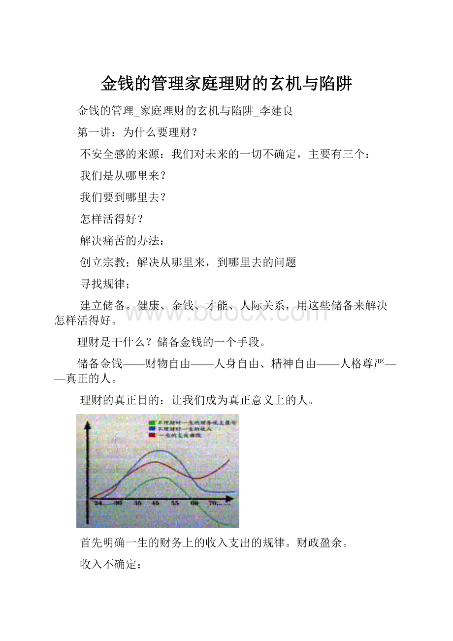 金钱的管理家庭理财的玄机与陷阱.docx_第1页