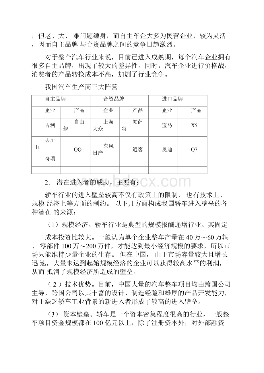 中国当前汽车行业竞争结构分析.docx_第2页