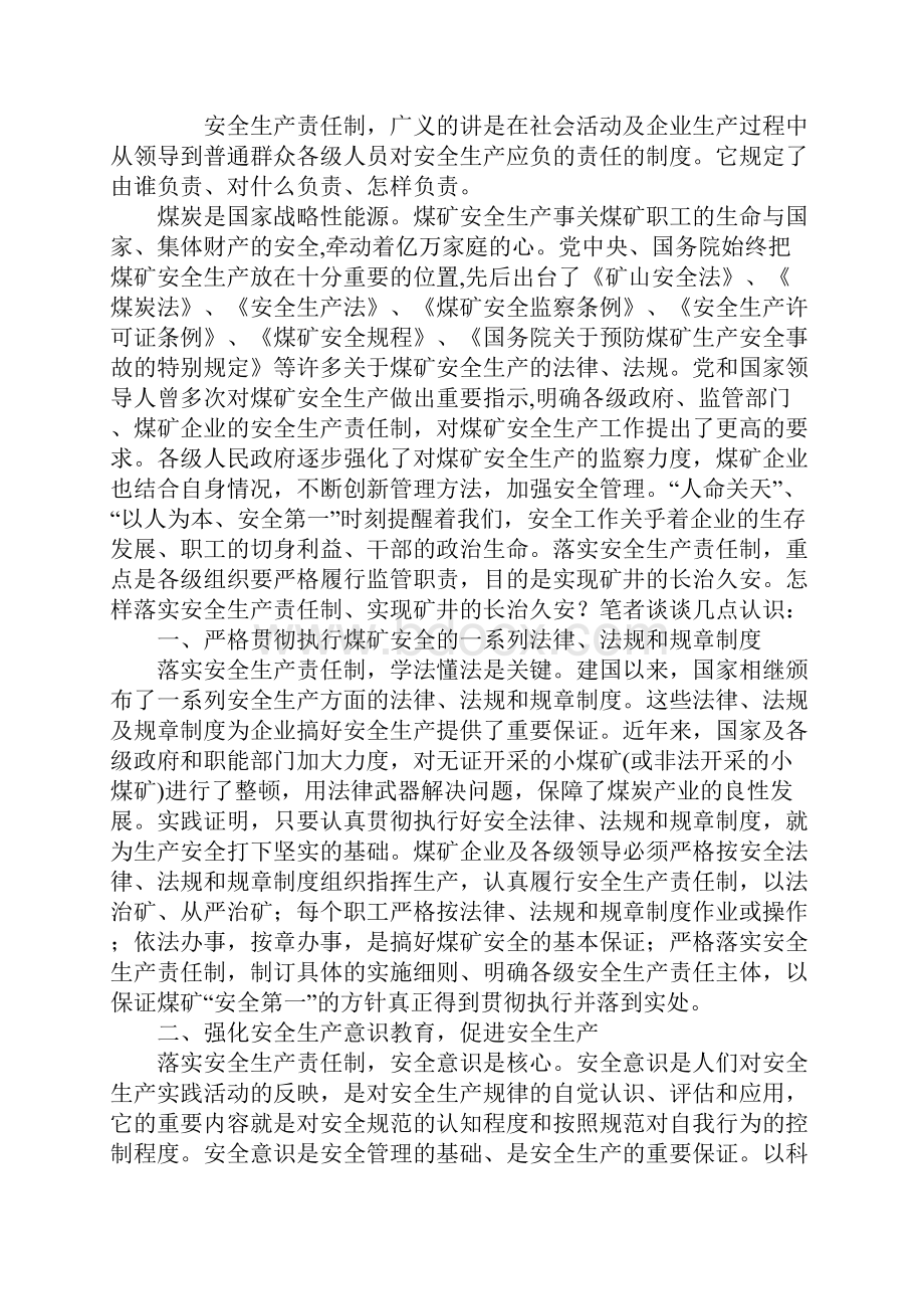 浅谈对安全生产责任制的认识.docx_第2页