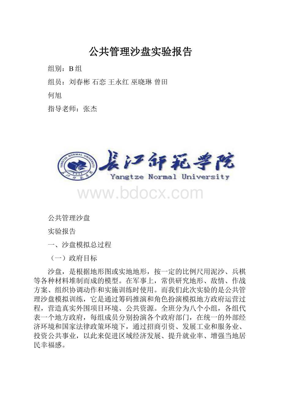 公共管理沙盘实验报告.docx