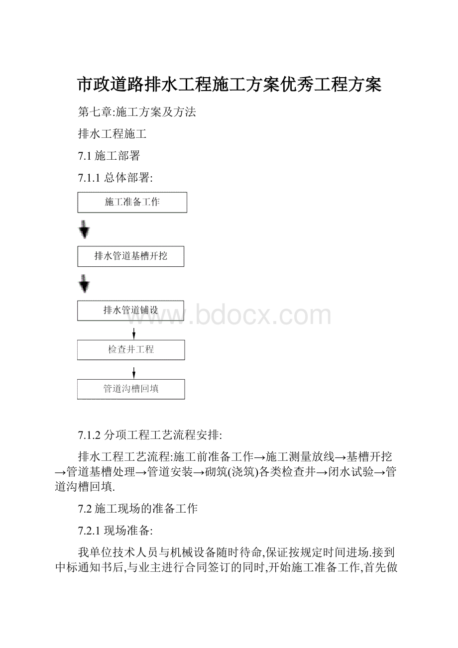 市政道路排水工程施工方案优秀工程方案.docx