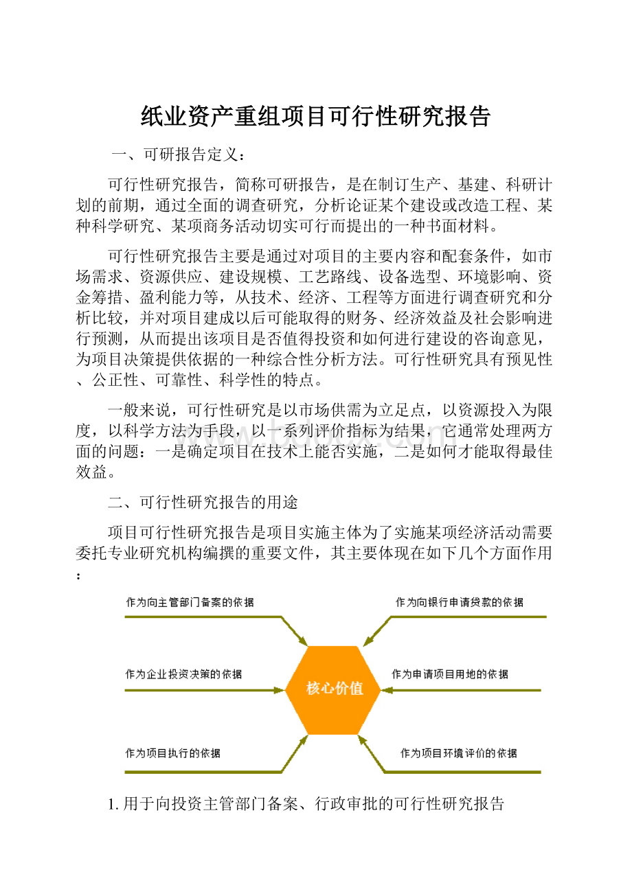 纸业资产重组项目可行性研究报告.docx