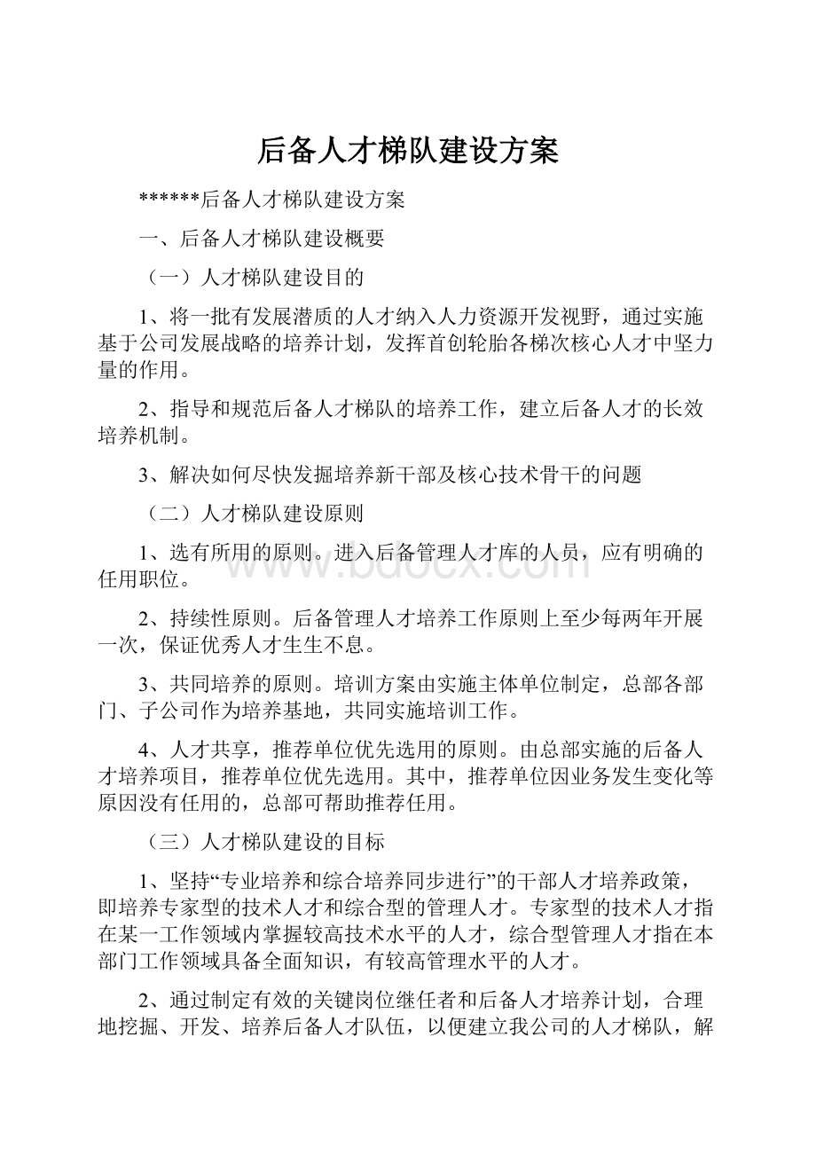 后备人才梯队建设方案.docx