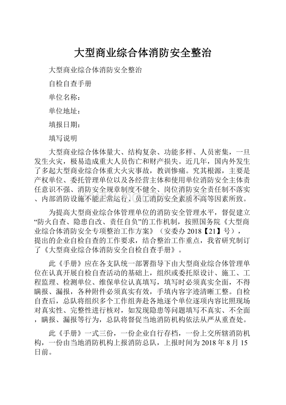 大型商业综合体消防安全整治.docx