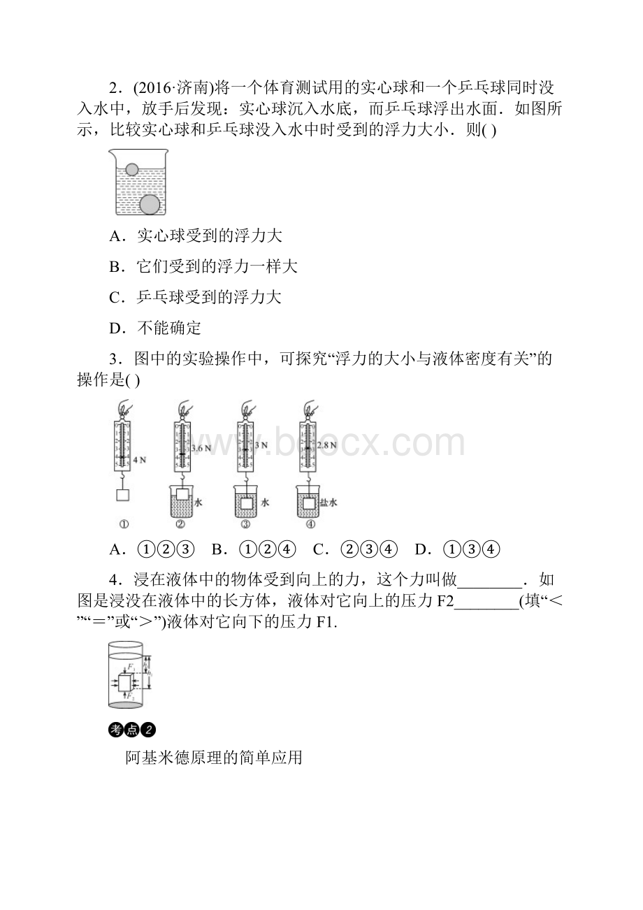 中考物理各章节重难点知识点分类汇总第十一章浮力.docx_第2页