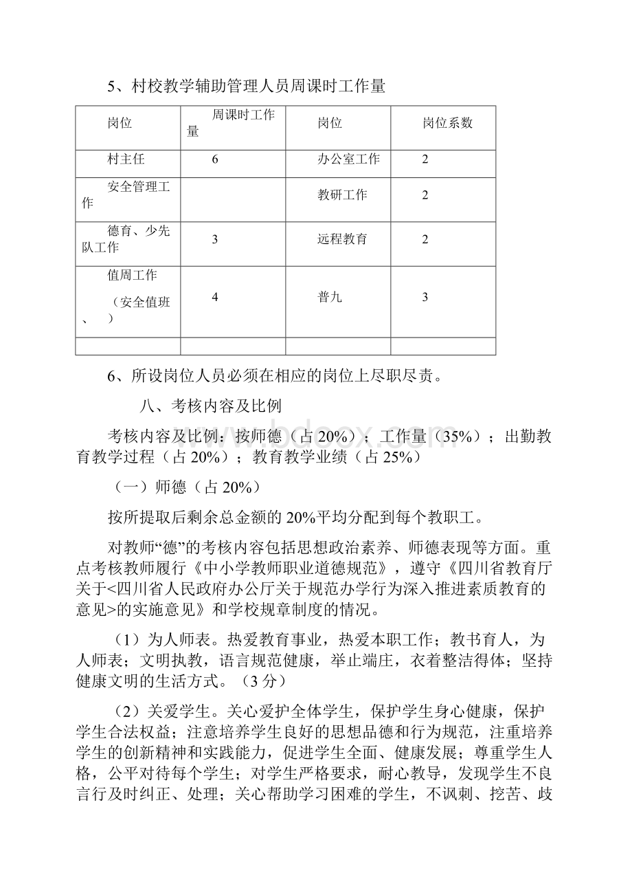 最新XX小学绩效考核方案.docx_第3页