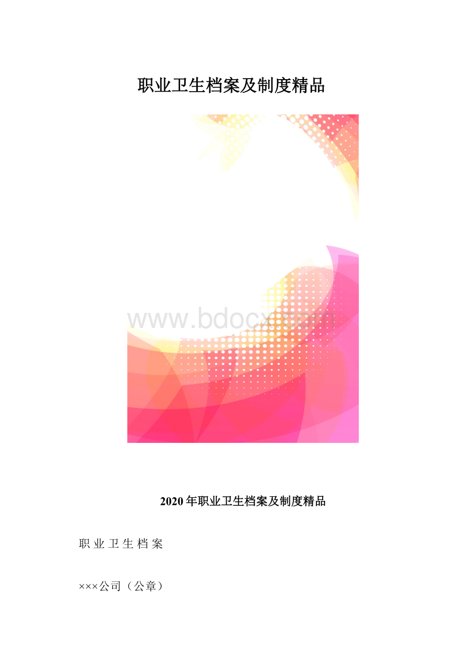 职业卫生档案及制度精品.docx