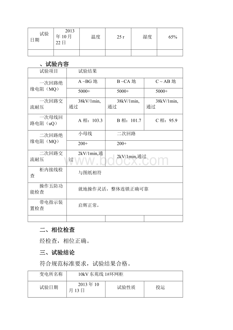 10KV高压电气试验报告.docx_第2页