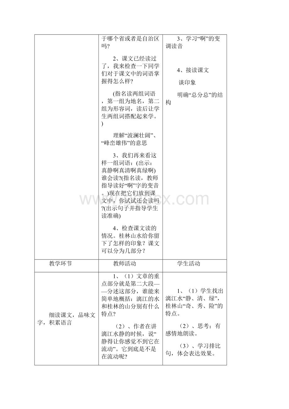 小学语文桂林山水教学设计学情分析教材分析课后反思.docx_第3页