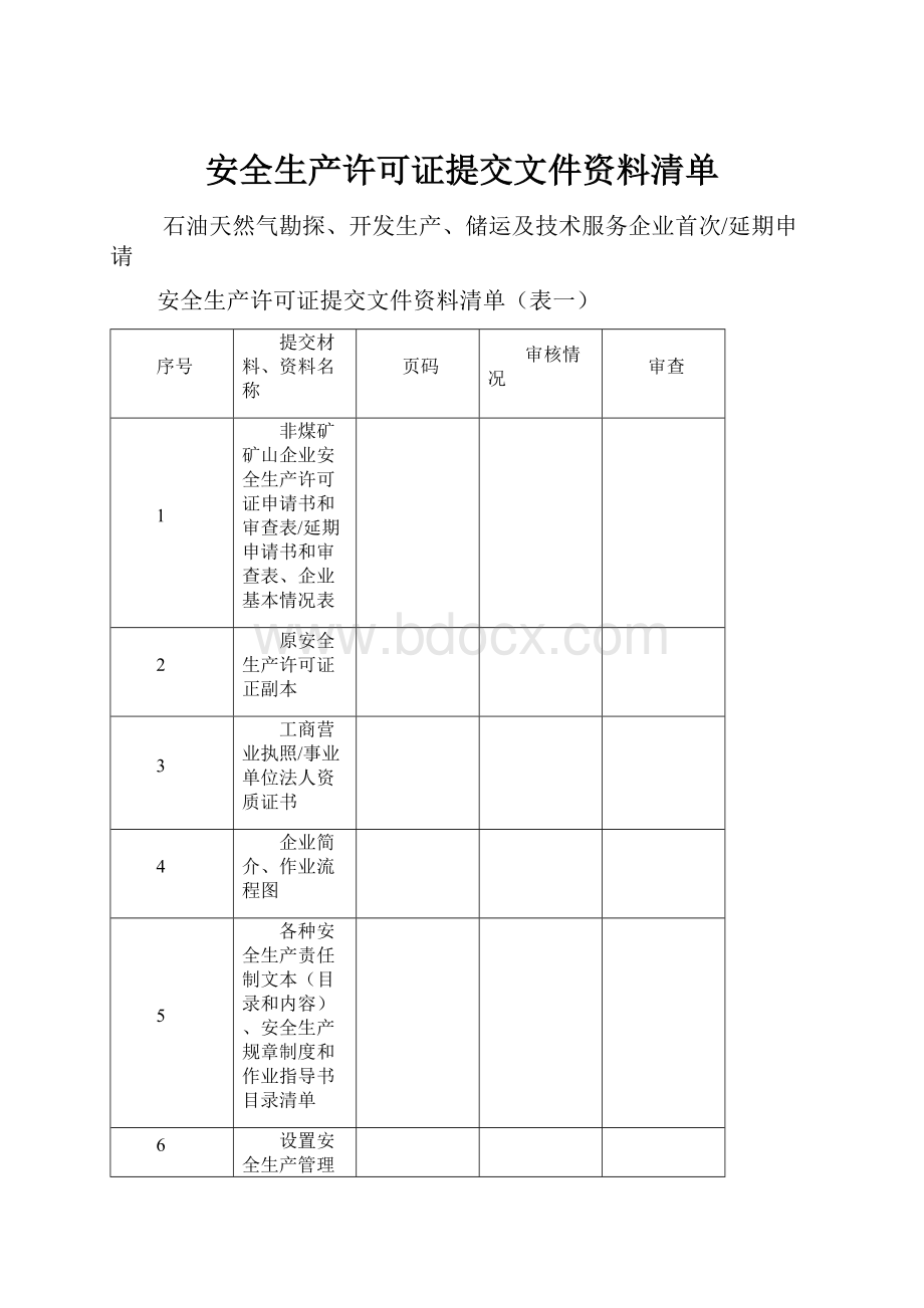 安全生产许可证提交文件资料清单.docx