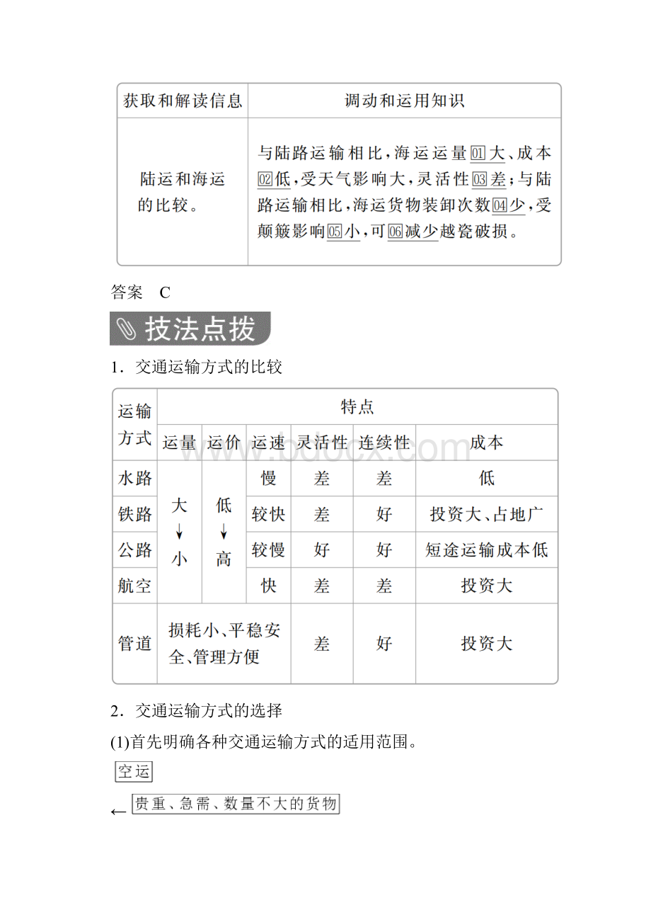 全国通用版高考地理二轮复习专题培优教程第一编专题十交通运输和资源跨区域调配练习.docx_第3页