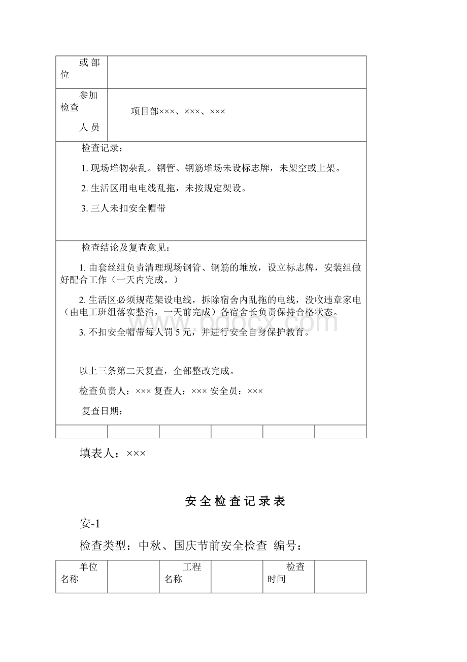 安全检查记录表范例1.docx_第2页