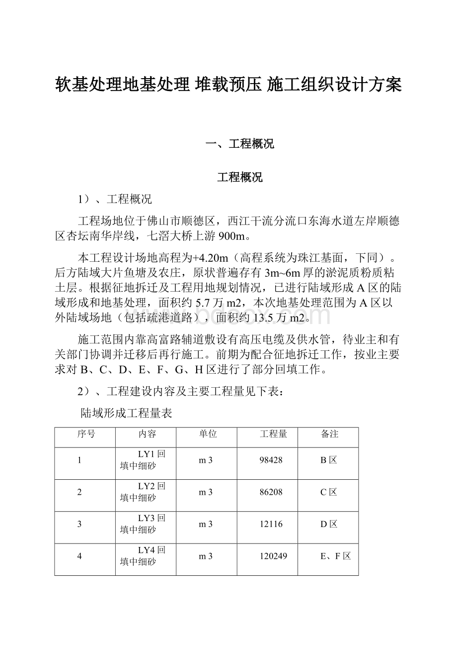 软基处理地基处理 堆载预压 施工组织设计方案.docx