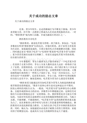 关于成功的励志文章.docx