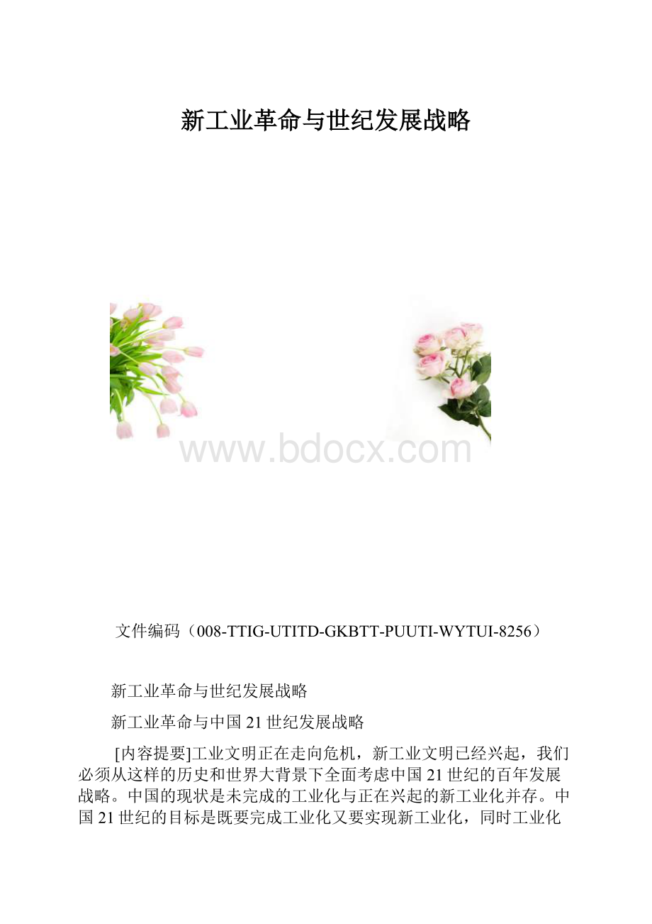 新工业革命与世纪发展战略.docx