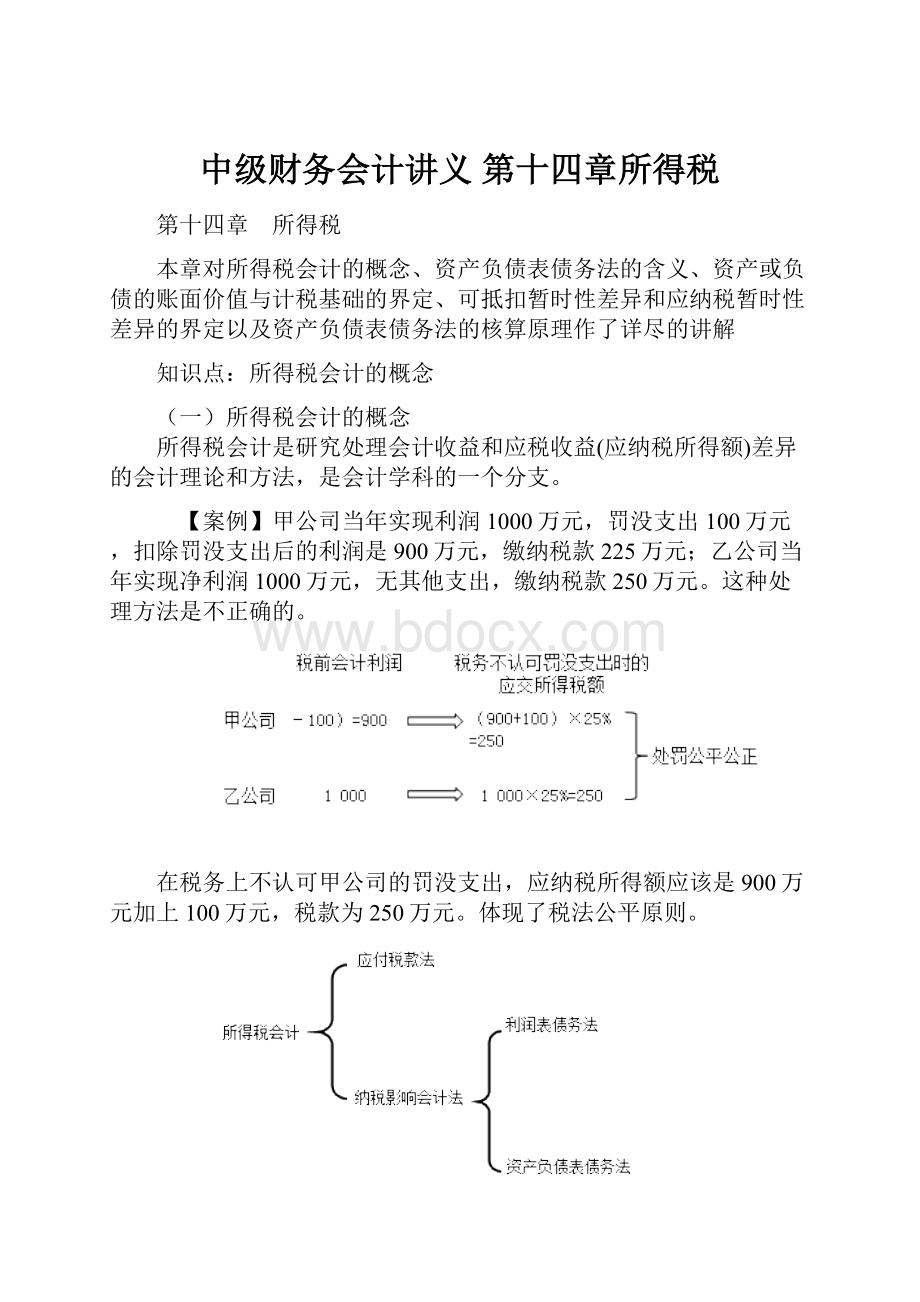 中级财务会计讲义 第十四章所得税.docx_第1页