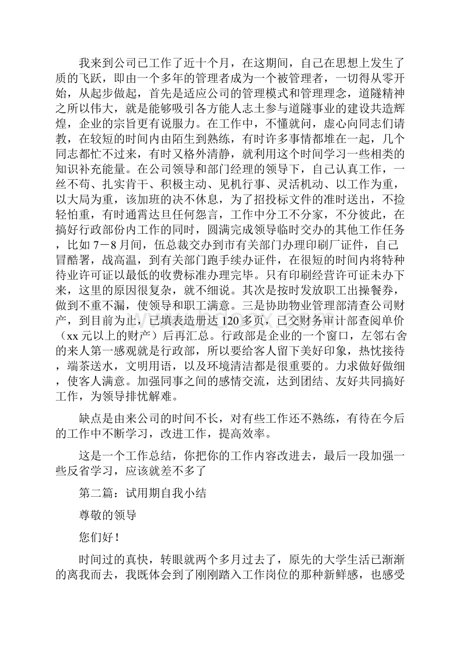 试用期自我小结3篇精选多篇.docx_第3页