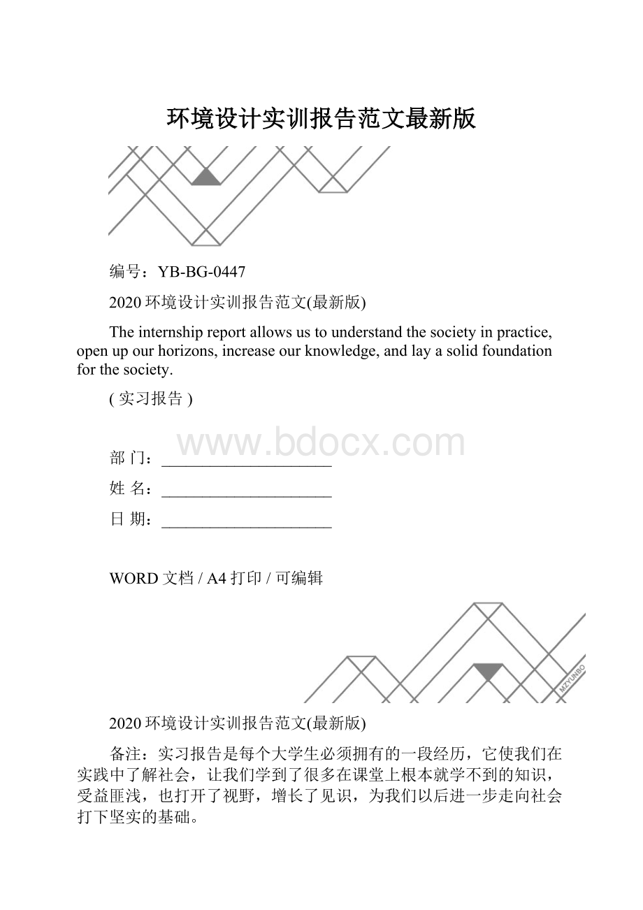 环境设计实训报告范文最新版.docx_第1页