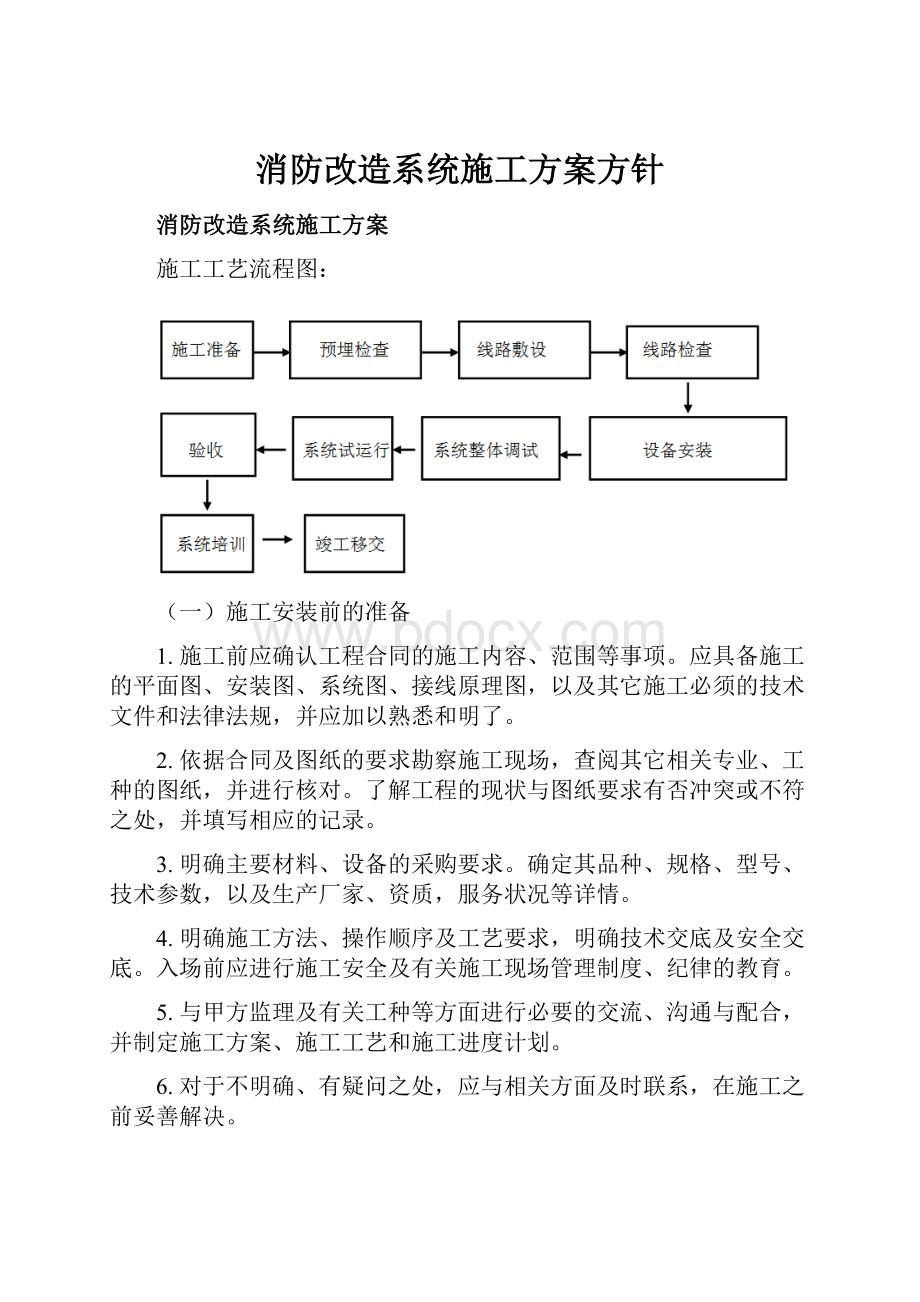 消防改造系统施工方案方针.docx