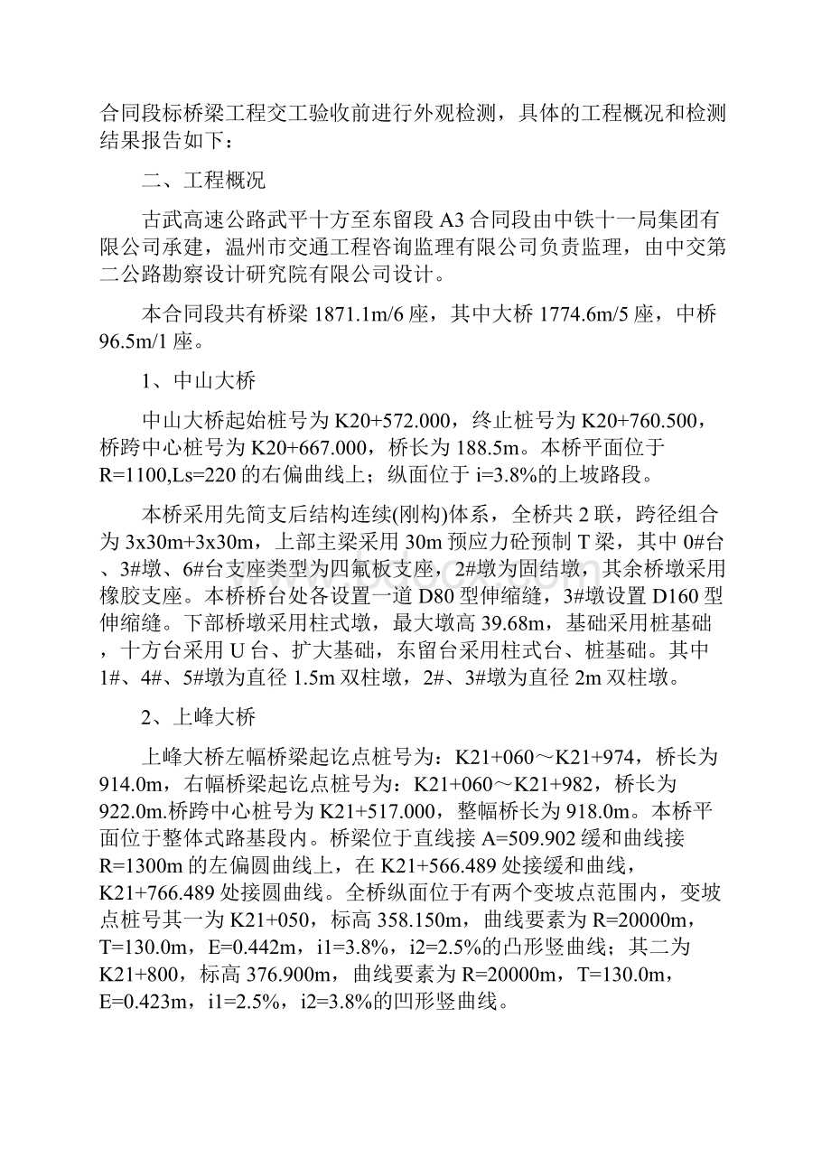 桥梁工程交工验收前外观检测报告34页.docx_第3页